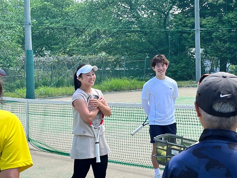 プロテニスプレーヤー西郷里奈選手テニスクリニック