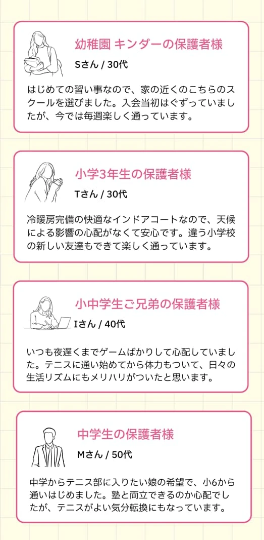 保護者さまの声