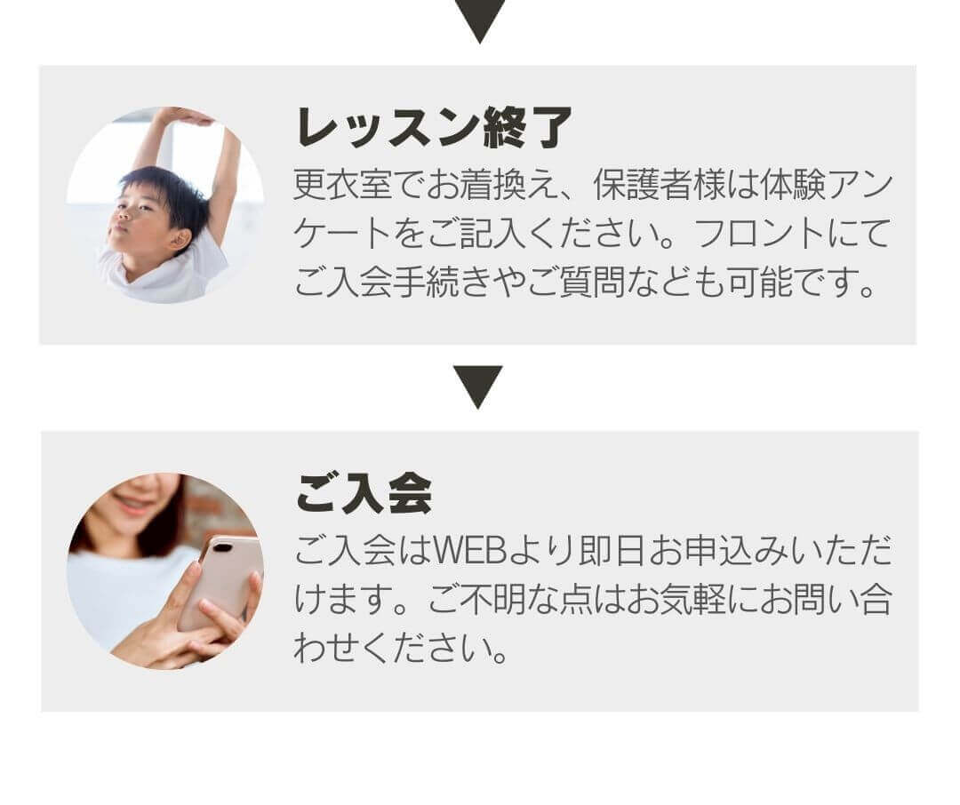 レッスン終了→ご入会